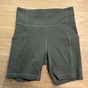 light green lululemon invigorate shorts 6”